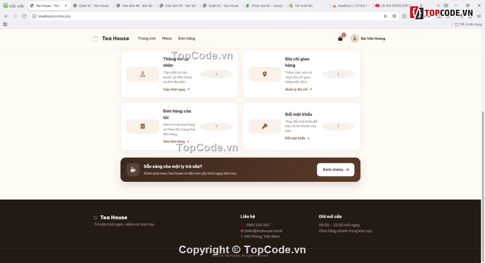web bán trà sữa,quán lý quán trà sữa,code web bán trà sữa,Sharecode